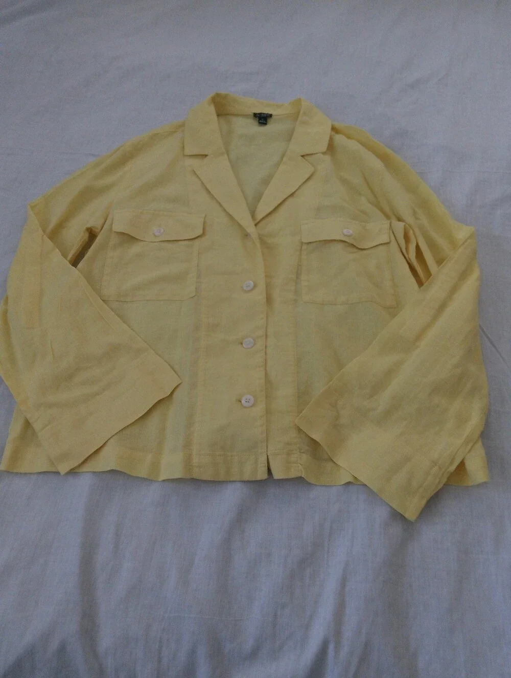 J Crew Women's Yellow Roll Tab Sleeve Button Down Shirt 12